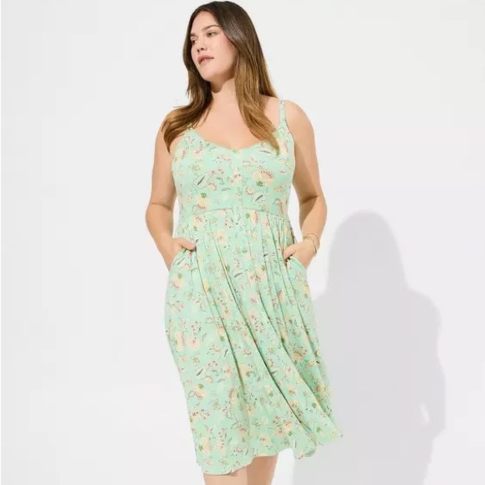 Torrid Floral Green Maxi Dress